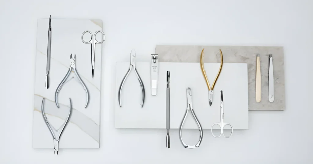 Tools and materials needed for sharpening cuticle nippers