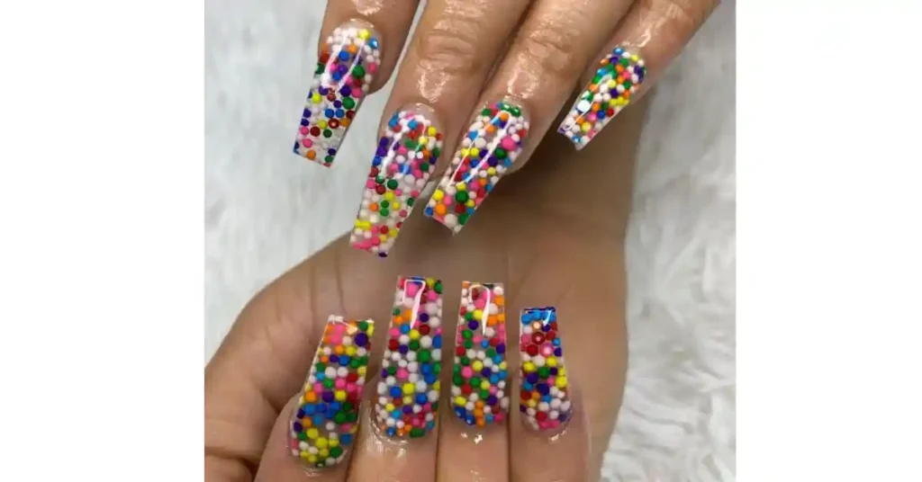 86. Sprinkles on top acrylic nails