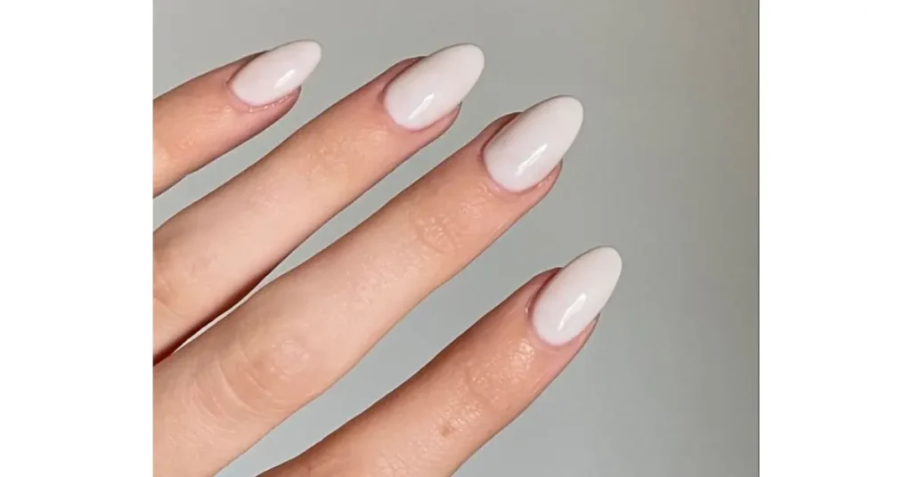 1. Milky matte white acrylic nails