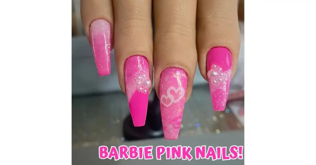 6. Barbie pink acrylic nails