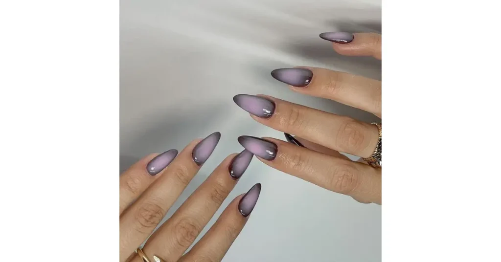 25. Black and grey aura nails